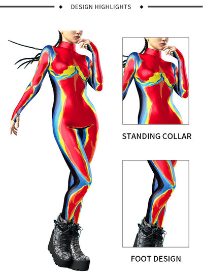 Jumpsuit Estampado 3D con Botones y Manga Larga - Image 11