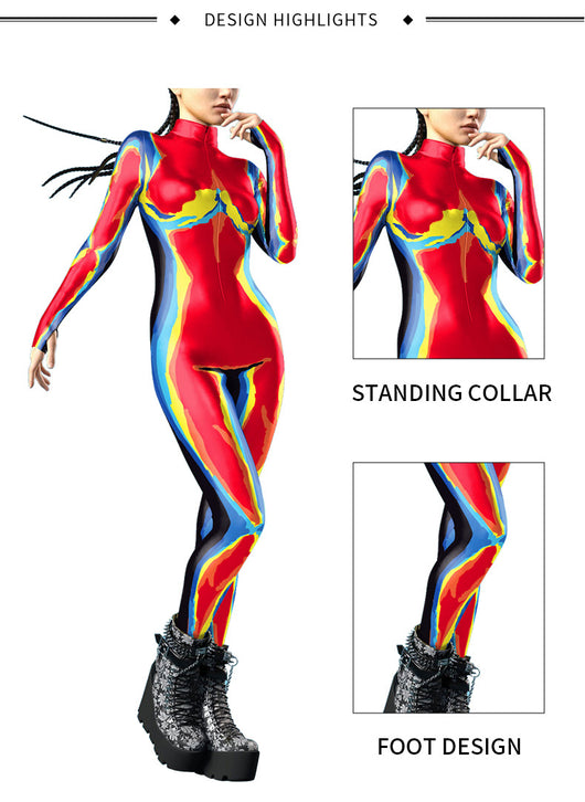 Jumpsuit Estampado 3D con Botones y Manga Larga - Image 11