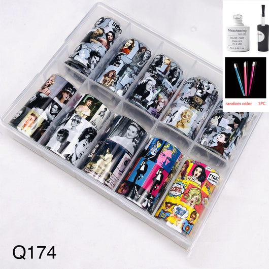 Set de 12 Láminas Decorativas para Uñas - Transferencias Nail Art - Image 98