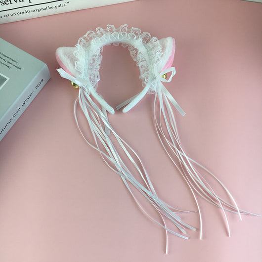 Diadema Orejas de Gato Peluche Kawaii con Campanitas Estilo Celebridad - Image 4