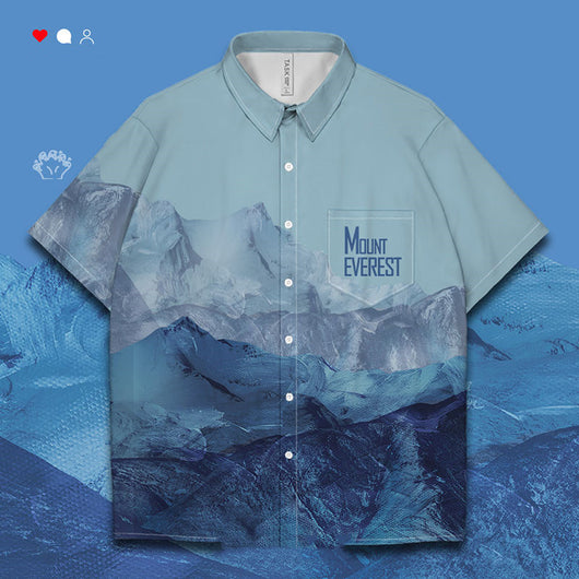Remera Estampado Montaña Tendencia Manga Corta - Image 15