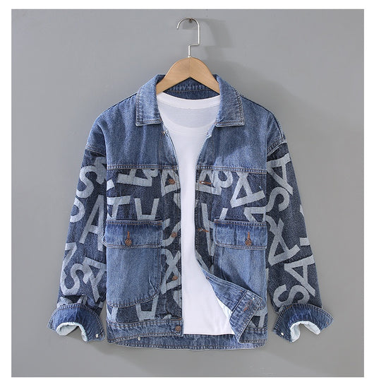 Chaqueta Denim Oversized Estilo Coreano con Costuras Artesanales para Hombre - Image 8
