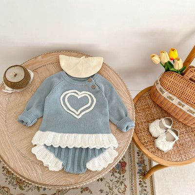 Conjunto de Crochet para Bebé Niña - Blusa Manga Larga y Pantalón Acampanado de Algodón - Image 50