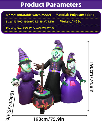 Decoración Inflable Luminosa de Bruja de Halloween - Image 7