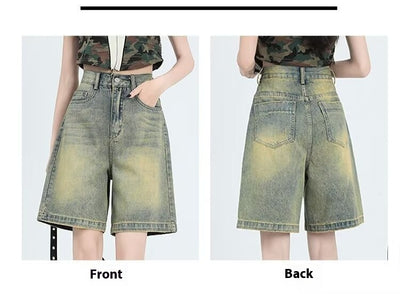 Shorts Denim Retro Lavado para Mujer - Estilo Casual Versátil - Image 17