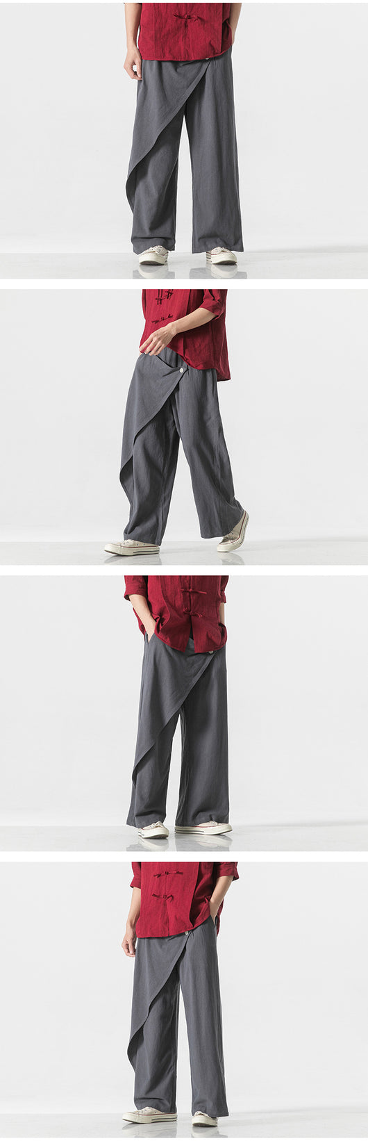 Pantalones Holgados de Algodón y Lino - Estilo Retro Tallas Grandes para Hombre - Image 12
