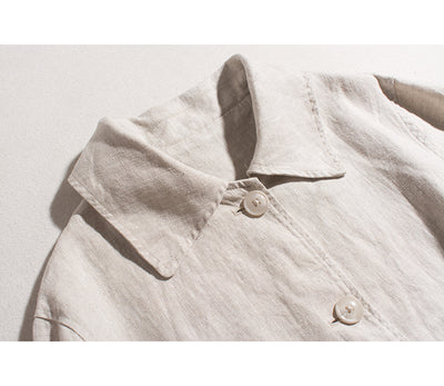 Abrigo Trench Coat de Algodón y Lino con Solapas Holgadas para Mujer - Image 21