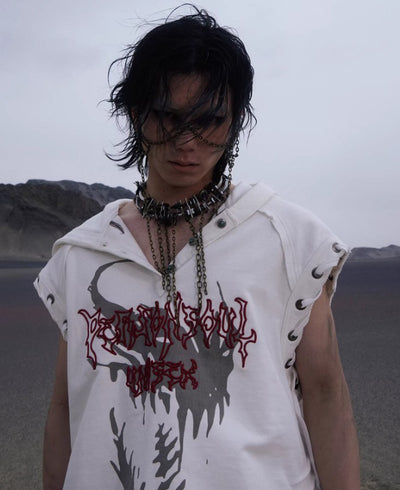 Sudadera sin Mangas con Capucha y Diseño Pentagrama - Image 5