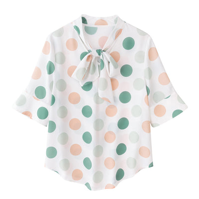 Blusa Chifón Manga Trompeta Talla Grande para Mujer - Image 5