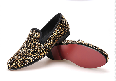 Zapatos Casuales Lefu para Hombre con Suela de Diamante Dorado y Cuero Abrasivo Negro - Image 13
