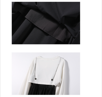 Vestido Midi de Dos Piezas con Cadena de Perlas - Image 9
