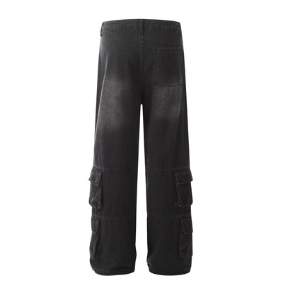 Jeans Casuales Hombre con Múltiples Bolsillos - Estilo Street Lavado Pesado - Image 5