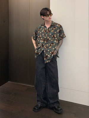 Camisa Suelta de Manga Larga con Solapa para Hombre - Image 2
