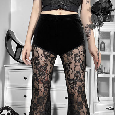 Shorts Casuales para Mujer con Encaje Transparente y Malla - Image 11