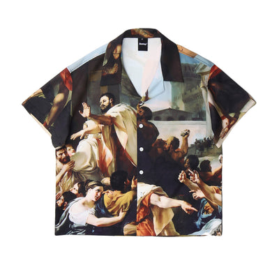 Camisa Hawaiana Retro con Estampado Óleo Artístico - Unisex Oversize Street Hip-Hop