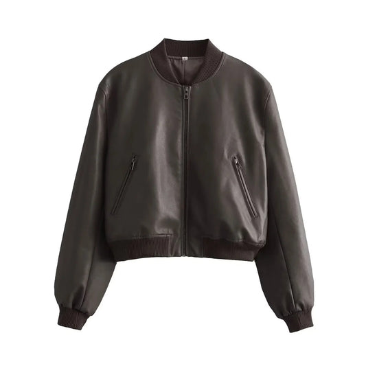 Chaqueta Piloto Motociclista para Mujer con Cuello Mao - Image 2