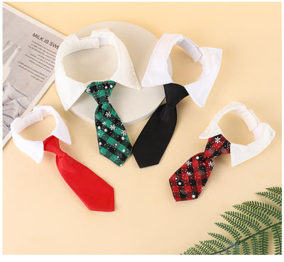 Corbata Navideña Ajustable para Mascotas con Patrón de Copos de Nieve - Image 18