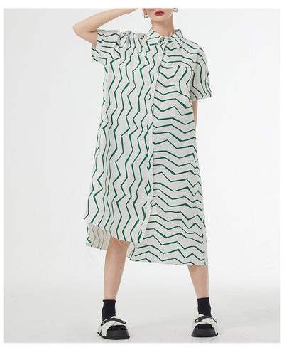 Vestido Camisero Mujer Rayas Francesas Estilo Relajado para Verano - Image 13