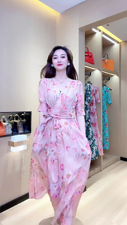 Vestido Estampado Floral con Cordones Ajustables - Image 7