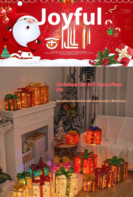 Set de 3 Cajas de Regalo Navideñas con Luces LED Decorativas - Image 21