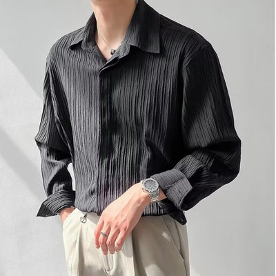 Camisa Suelta de Manga Larga para Hombre - Estilo Moderno - Image 7