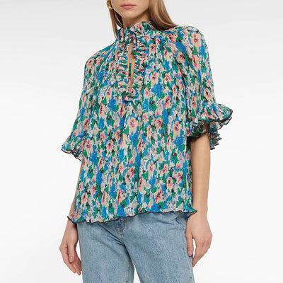 Blusa Georgette Estampada con Mangas Tres Cuartos y Detalles en Chifón - Image 19