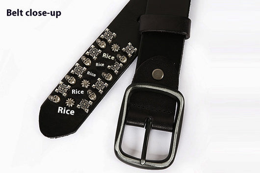 Cinturón de Cuero Genuino para Hombre Estilo Punk con Remaches y Calavera - Image 11