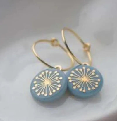 Aretes Geométricos de Diente de León en Plástico Creativo - Image 6