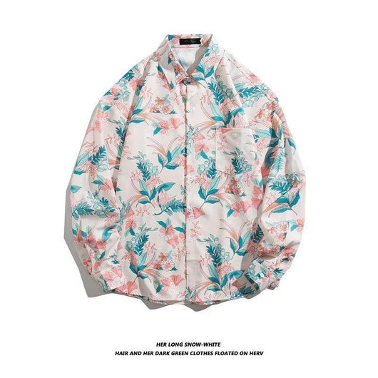 Camisa Retro Holgada Estilo Hong Kong con Estampado de Manga Larga para Hombre - Image 34