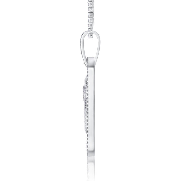 Collar Colgante Moissanita S925 Plateado en Platino - Joyería Lujo Moderno