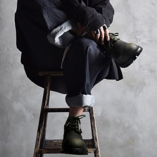 Botas de Trabajo Cortas para Hombre en Cuero Genuino Artesanales Estilo Retro - Image 7