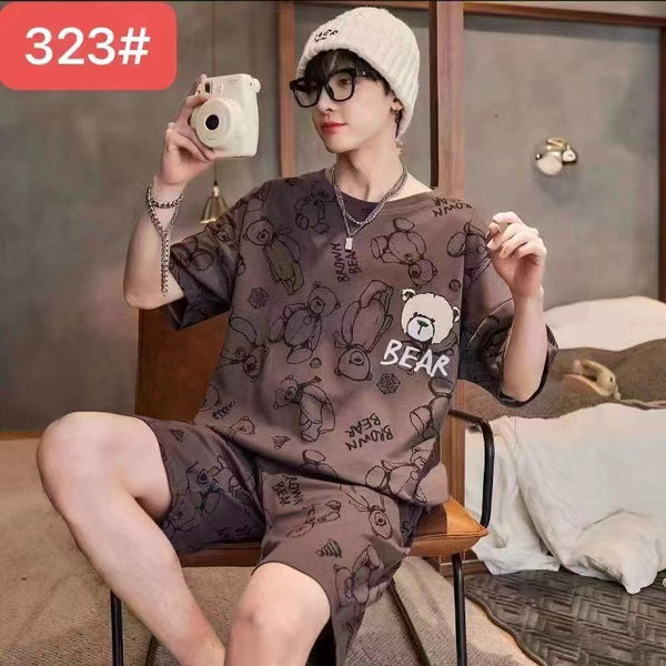 Conjunto Veraniego Hombre Estilo Coreano Manga Corta Holgado