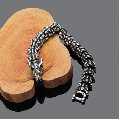 Pulsera Vintage Cabeza de Dragón para Hombre - Acceorio de Poder y Estilo - Image 9