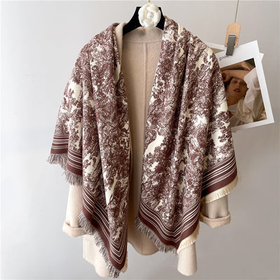 Poncho Dos Tonos Grueso y Cálido para Hombre - Image 7