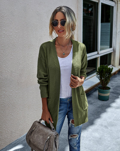 Cardigan Tejido de Color Sólido para Mujer - Image 30