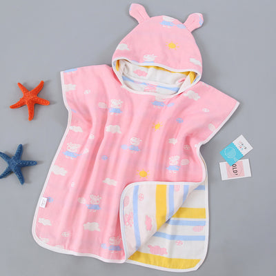 Capa de Baño Infantil con Capucha de Algodón Gasa Pura - Image 23