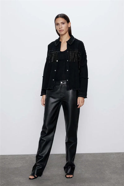 Chaqueta con Diseño de Borlas para Mujer - Image 8