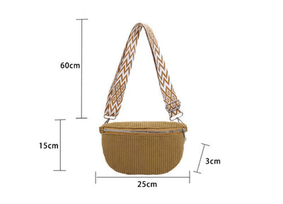 Bolsa Bandolera de Pana para Mujer - Bolso Cruzado de Hombro Único - Image 10