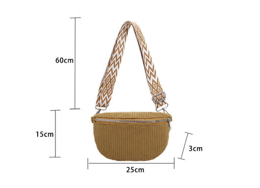 Bolsa Bandolera de Pana para Mujer - Bolso Cruzado de Hombro Único - Image 10