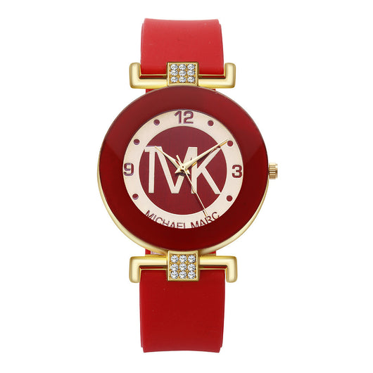 Reloj de Mujer con Correa de Silicona Diamantada y Movimiento de Cuarzo - Image 22