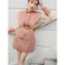 Vestido Gasa Retro Manga Larga para Mujer