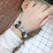 Pulsera de Plata 925 con Cuarzo Verde Rutilado y Dije Elefante