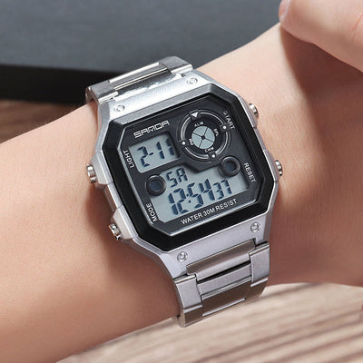Reloj Deportivo LED Multifunción Resistente al Agua con Banda de Acero - Image 2