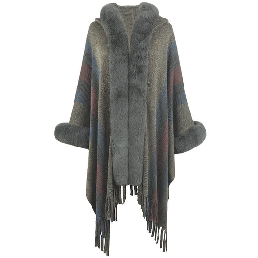 Capa con Capucha Rayada para Otoño e Invierno - Image 5