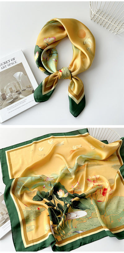 Pañuelo de Seda Cuadrado 70cm - Versátil para Primavera y Otoño - Image 47
