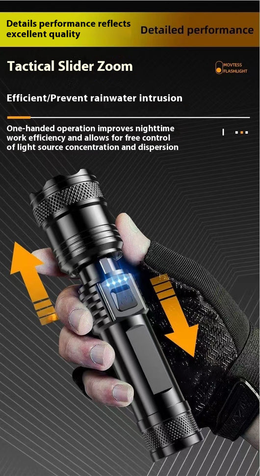 Linterna LED Recargable Profesional con Zoom Telescópico y Alcance Extendido - Image 10