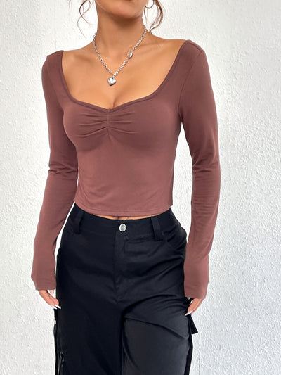 Blusa Larga Entallada con Escote en V y Abertura Lateral - Image 12