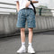 Shorts Jacquard Denim Hombre Talla Grande Estilo Suelto Estampado Completo