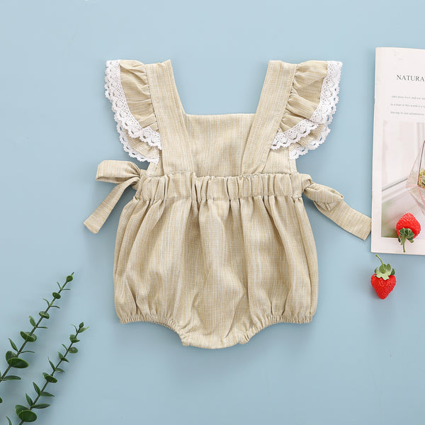 Jumpsuit sin Mangas con Botones Ocultos y Bordado Arcoíris