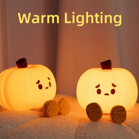 Lámpara Nocturna Infantil Calabaza - Luz Suave para Dormir